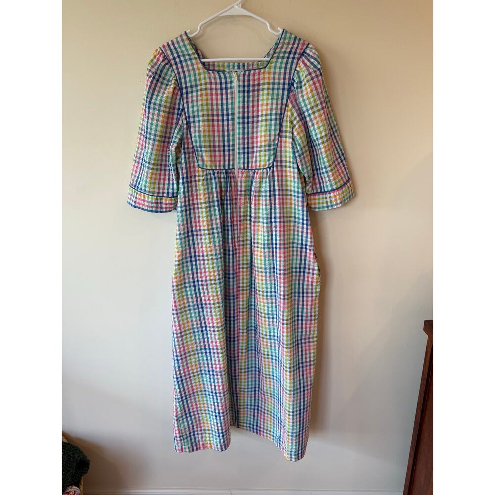 Vintage Saybury Seersucker Zip Housedress Multi C… - image 2